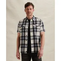 PME Legend Skjorte 'Shirt with check pattern and chest pockets' blå