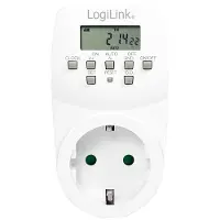 Logilink ET0007, Daglig/ugentlig timer, Hvid, Digital, LCD, Knapper, CE