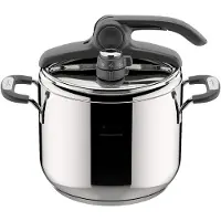 Lagostina 8900524569, 7 L, Keramisk, Gas, Halogen, Induktion, Forseglet plade, Rustfrit stål, 22 cm, Silikone, Sort