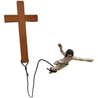 Typecat Jesus Bungee WallCross Decoration Home Office Church Wall Hanging Jumping Crucifix ChristSavior Festival Gift Home