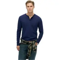 Superdry Superdrytil mænd. M6010907A Essential-T-shirt i marineblå (XXL), Casual, Bomuld, Lange ærmer