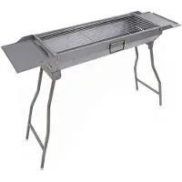 24hShop Sammenklappelig kulgrill / transportabel campinggrill / udendørsgrill til tur / grill med sideborde