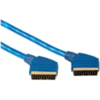 Hama 00029654, 1,5 m, SCART (21-pin), SCART (21-pin), Guld, Blå, Hanstik/Hanstik