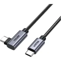UNITEK - USB-kabel - USB-C (han) til USB-C (han) højrevinklet - 20 V - 5 A - 3 m - Power Delivery 3.0 support, Fast Charging op til 100 W - space grey
