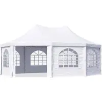 TOOLPORT 5x6,8 m, pagodetelt, PVC-presenning, hvid