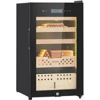 Vevor Elektrisk Humidor, 70L, 400 Counts Elektrisk Cigar Humidor Skab med Kompressorkøling, Konstant Fugtigheds- og Temperaturkontrol, Hylder og Skuffer i Spansk Cedertræ, 4 Lag, Til Husholdning