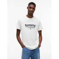 Tommy Hilfiger Bluser & t-shirts 'Logo Graphic Slim' mørkeblå / hvid