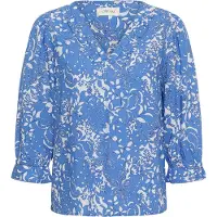 Cream Bluse 'CRTiah' blue denim / hvid