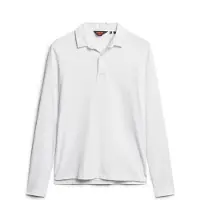 Superdry Superdrytil mænd. M1110386A Studios langærmet strikket poloshirt hvid (XL), Casual, Bomuld, Korte ærmer, Lange ærmer