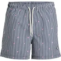 Jack & Jones Badeshorts 'JPSTMaui Breeze' navy / lyserød / hvid