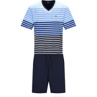 Hajo Pyjamas kort blå / marin / royalblå / hvid