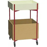 Hubsch Fresh Rullvogn 70 cm Khaki-bordeaux