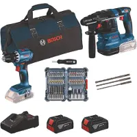 Bosch Gsr18v-45+gbh18v-22+45acc+2x4.0ah+bolsa Elektrisk Værktøjssæt