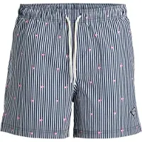 Jack & Jones Badeshorts 'JPSTMaui Breeze' navy / lyserød / hvid