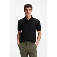 BOSS Regular fit-poloshirt i bikube-struktureret bomuldspiqué