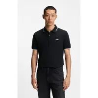 HUGO Slim-fit poloshirt i bomuld med stræk og kontrastdetaljer