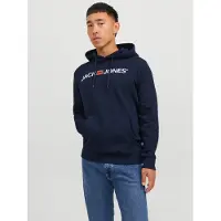 Jack & Jones Sweatshirt 'Marco Bowie' natblå / knaldrød / offwhite
