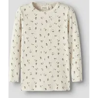 Lil´ Atelier Bluse - Rib - NmfGago - Turtledove/Floral - - 6 år (116) - Bluse