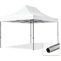 TOOLPORT 4x4m, stål, easy-up-pavillon, uden sidedele, hvid