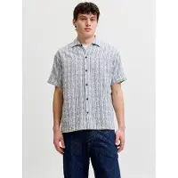 Jack & Jones Skjorte 'JPRBLUtiago' mørkeblå / grå / offwhite