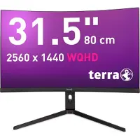 Wortmann AG TERRA 3285W HA - LED-skærm - kurvet - 32 (31.5 til at se) - 2560 x 1440 WQHD @ 180 Hz - VA - 350 cd/m² - 1 ms - HDMI, DisplayPort, USB-C - højtalere - mat sort