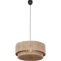 TRIO Japandi pendellampe sort med brunt reb 60 cm - Smilla