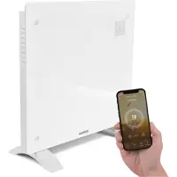 Vonroc Radiator - Elradiator | Glas | Luksus | 1000W | WIFI - Smartapp styring | Op til 12m² | Hvid