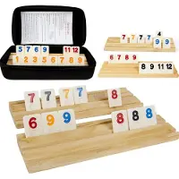 24.Se Rummikub selskabsspil for op til 6 spillere - med træbrikker og opbevaringspose