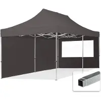 TOOLPORT 3x6m, aluminium, easy-up-pavillon, 2 sidedele, mørkegrå
