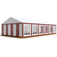 Profizelt24 6x12m, Partytelt, PVC-teltdug, rød og hvid