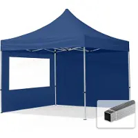 TOOLPORT 3x3m, aluminium, easy-up-pavillon, 2 sidedele, mørkeblå