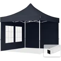 TOOLPORT 3x3m, stål, easy-up-pavillon, 2 sidedele, mørkegrå