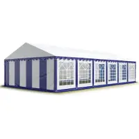 TOOLPORT 6x12m, Partytelt, PVC-teltdug, blå og hvid