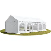 TOOLPORT 4x10m, Partytelt, PVC-teltdug, hvid, med bundramme