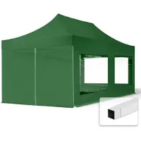 TOOLPORT 3x6m, stål, easy-up-pavillon, 4 sidedele, mørkegrøn