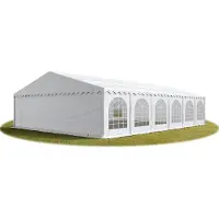 TOOLPORT 8x12m, Partytelt, PVC-teltdug, hvid, med bundramme