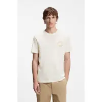 HUGO T-shirt med regular fit i bomuld med jeans-knapprint