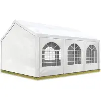 TOOLPORT 4x6m, Partytelt, PE-teltdug, hvid