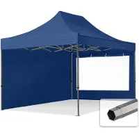 TOOLPORT 3x4,5m, stål, easy-up-pavillon, 2 sidedele, mørkeblå