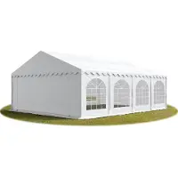 TOOLPORT 6x8m, Partytelt, PVC-teltdug, hvid, med bundramme