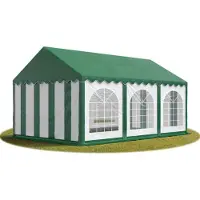 TOOLPORT 3x6m, Partytelt, PVC-teltdug, grøn og hvid, med bundramme