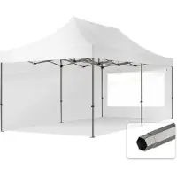 TOOLPORT 3x6m, stål, easy-up-pavillon, 2 sidedele, hvid