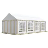 Profizelt24 4x8m, Partytelt, PVC-teltdug, beige og hvid