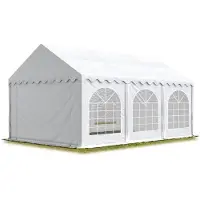 TOOLPORT 4x6m, Partytelt, PVC-teltdug, hvid, med bundramme
