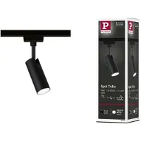 Paulmann Tubo, Skinnebelysningsspot, Ikke-udskiftelig pære(r), 3 pære(r ), LED, 4000 K, Sort, Krom