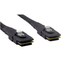 Inter-Tech - SAS internt kabel - Serial ATA 150/300/600 - 36 pin 4i Mini MultiLane til 36 pin 4i Mini MultiLane - 50 cm - haspet - sort