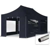 TOOLPORT 3x6m, stål, easy-up-pavillon, 4 sidedele, sort