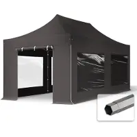 TOOLPORT 3x6m, stål, easy-up-pavillon, 4 sidedele, mørkegrå