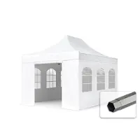 TOOLPORT 3x4,5m, stål, easy-up-pavillon, 4 sidedele, hvid