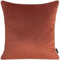 Eurofirany VELVET / 57 Dvipusis aksomo ir imitacinio lino pagalvės užvalkalas su apvadais kraštuose, 45X45 cm, spalva: plytų